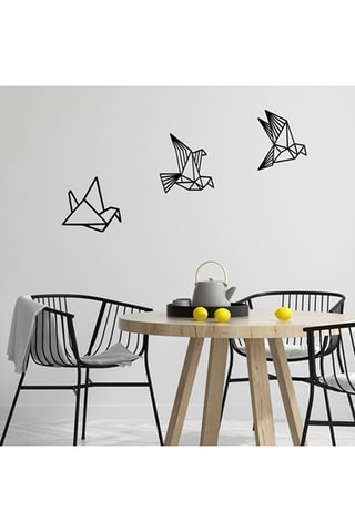 Adorno mural de madera Origami - Negro - 26 x 32, 29 x 32 / 32 x 30 cm