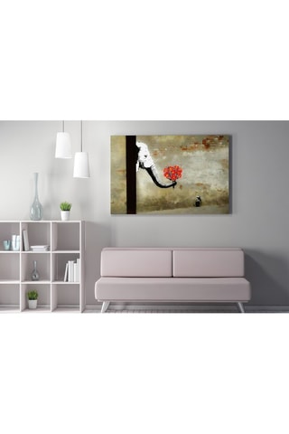Cuadro «El elefante con un ramo de flores» - Banksy - 50 x 70 cm - Reproducción