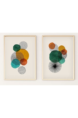 2 peintures décoratives encadrées en MDF Odette - 50 x 70 cm