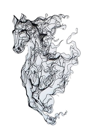 Décoration murale Horse -  99 x 62 cm - Noir