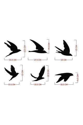6 adornos murales - Negro