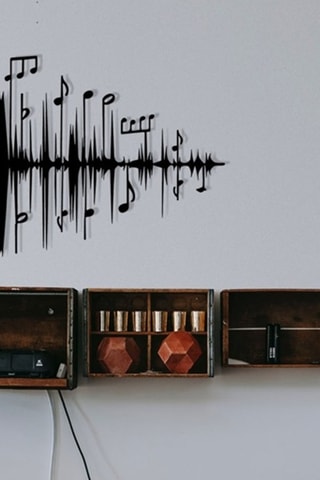 Adorno mural Lal - 69 x 37 cm - Negro