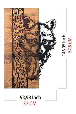 Adorno mural Folivora - Negro y natural - De madera - 37 x 57,5 cm