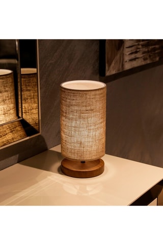 Lámpara de sobremesa AYD-2846 - Beige e imitación madera