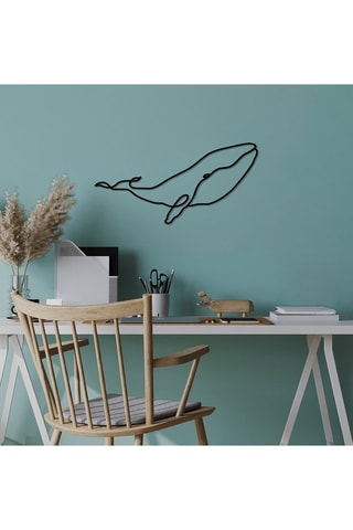 Adorno mural Whale - Negro