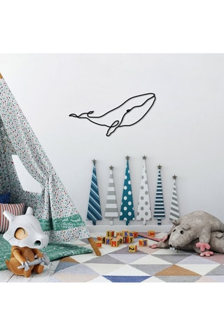Adorno mural Whale - Negro