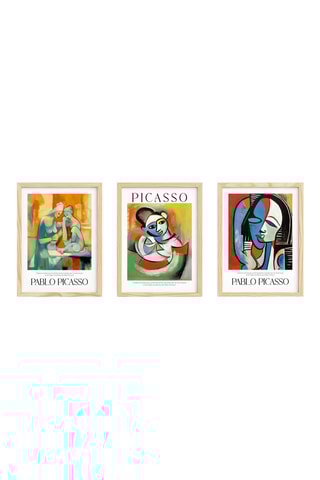 3 cuadros de madera maciza Pablo Picasso - 30 x 40 cm