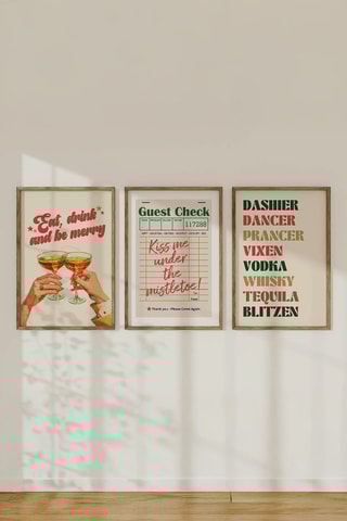 3 cuadros de madera maciza - 33 x 48 cm