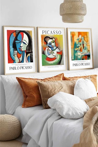 3 cuadros de madera maciza Pablo Picasso - 50 x 35 cm 