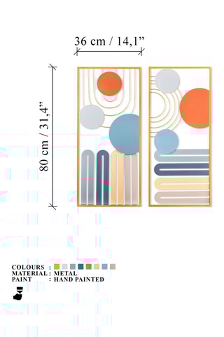 2 adornos murales - Amarillo y azul