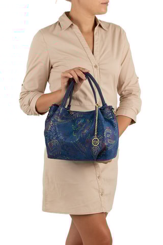 Sac à main en cuir Gonfalone - Bleu