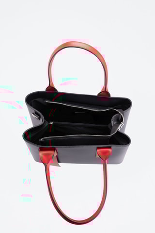 Sac à main en cuir Argonne - Noir et rouge