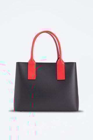 Sac à main en cuir Argonne - Noir et rouge