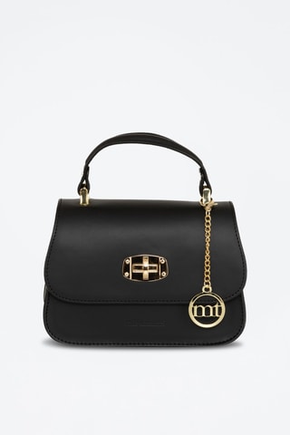 Sac à main en cuir Assab - Noir et doré