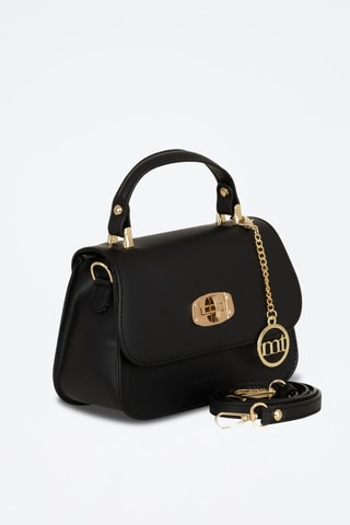 Sac à main en cuir Assab - Noir et doré