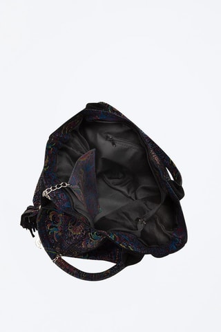 Cabas en cuir Liberazione - Noir, rouge et bleu