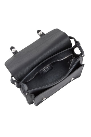 Sac bandoulière en cuir Ontani - Noir et argenté