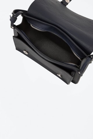 Sac bandoulière en cuir Ontani - Bleu et argenté