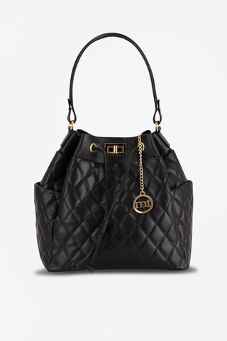 Sac seau en cuir Brusuglio - Noir et doré