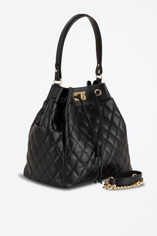 Sac seau en cuir Brusuglio - Noir et doré