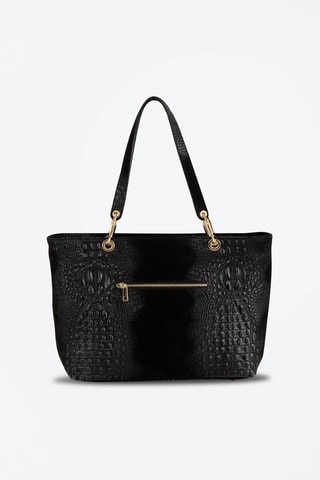 Shopping bag in pelle Cilento - Nero e dorato