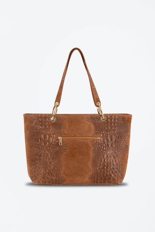 Cabas en cuir Cilento - Marron et doré