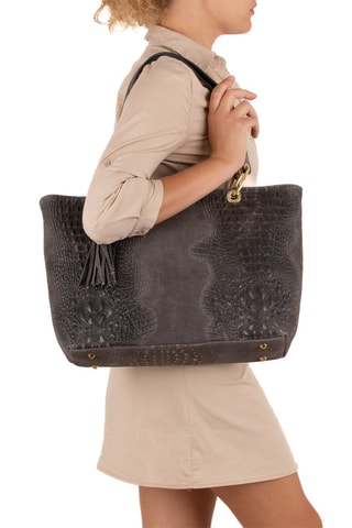 Cabas en cuir Cilento - Doré et gris