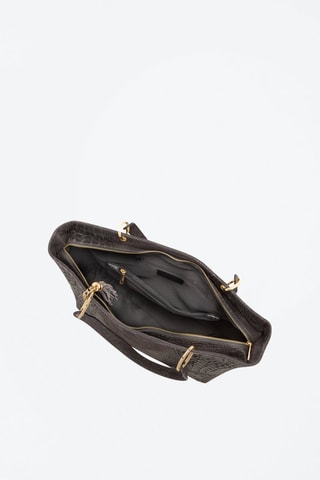 Cabas en cuir Cilento - Doré et gris