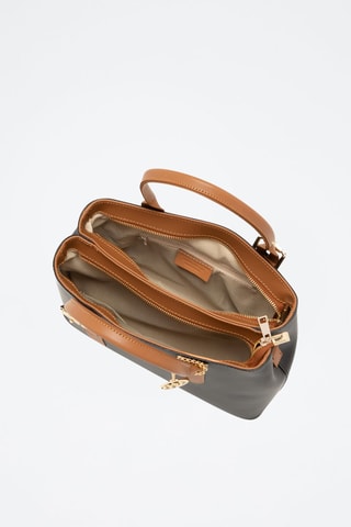 Sac à main en cuir Camerino - Noir et marron