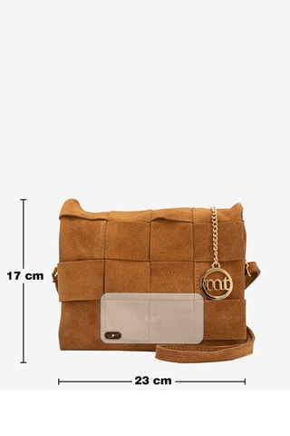 Sac bandoulière en cuir Empoli - Rouge et doré