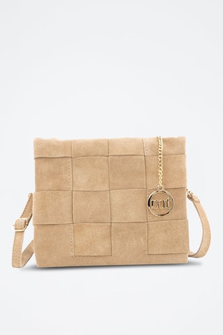 Sac bandoulière en cuir Empoli - Doré et gris