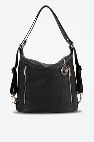 Sac porté épaule en cuir Giulianova - Noir