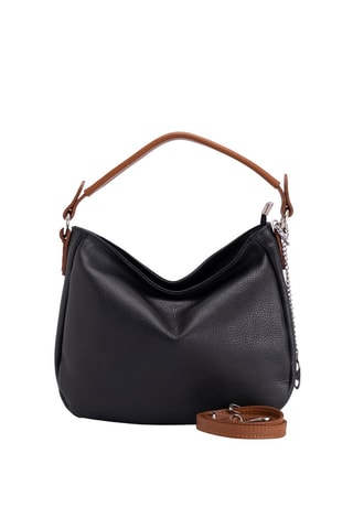 Sac porté épaule en cuir Molise - Marron et noir