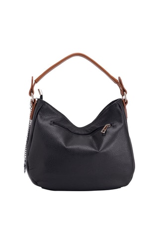 Sac porté épaule en cuir Molise - Marron et noir