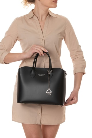 Sac à main en cuir Aspromonte - Noir