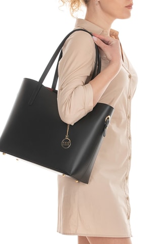 Cabas en cuir Gracchi - Noir