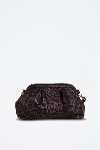 Sac bandoulière en cuir - Noir et violet