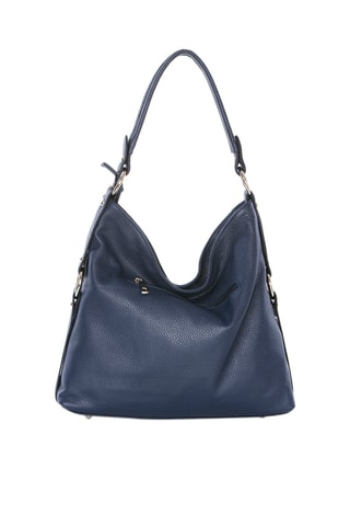 Sac porté épaule en cuir Castello - Bleu