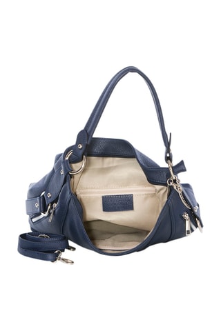 Sac porté épaule en cuir Castello - Bleu