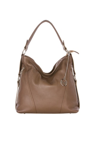 Sac porté épaule en cuir Castello - Taupe