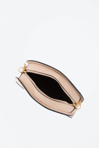 Sac bandoulière en cuir - Blanc, noir et rose