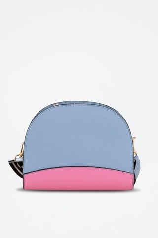 Sac bandoulière en cuir - Bleu et rose