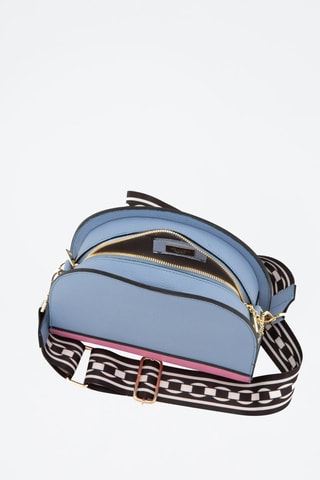 Sac bandoulière en cuir - Bleu et rose