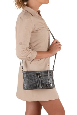 Sac bandoulière en cuir Abano - Gris