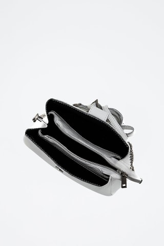 Sac bandoulière en cuir Frascati - Blanc et argenté