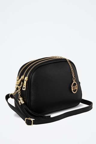 Sac bandoulière en cuir Gradisca - Noir et doré