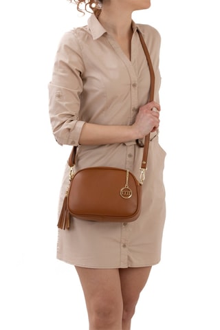 Sac bandoulière en cuir Gradisca - Marron et doré