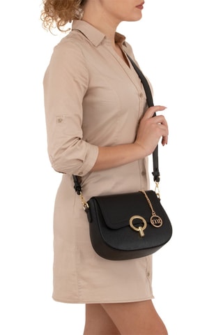 Sac bandoulière en cuir Carracci - Noir