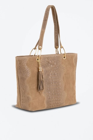Shopping bag in pelle Cilento  - Beige