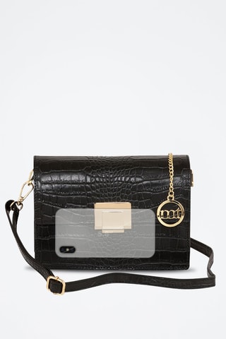 Sac bandoulière en cuir Velletri  - Noir